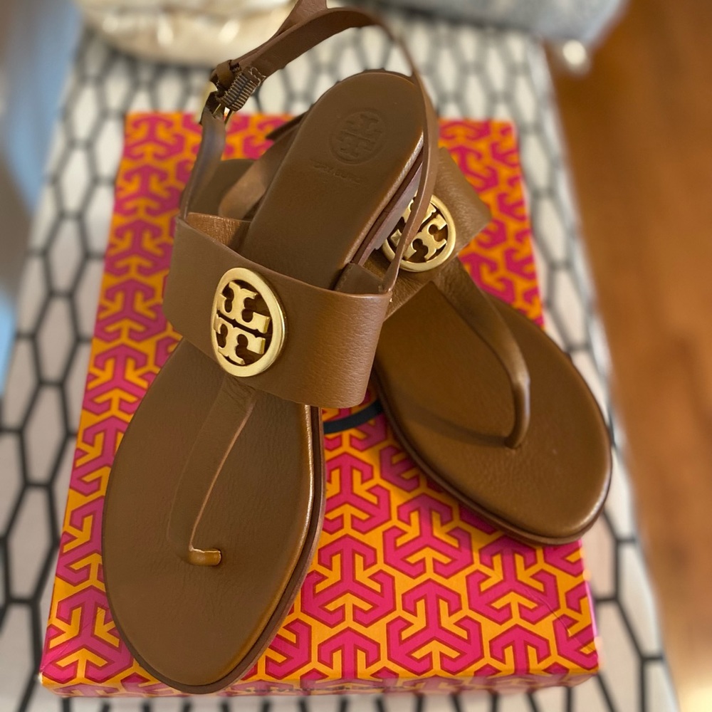 Tory Burch BENTON 2 flat thong sandal- Royal Tan